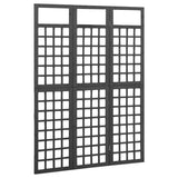 NNEVL 3-Panel Room Divider/Trellis Solid Fir Wood Black 121x180 cm