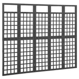 NNEVL 5-Panel Room Divider/Trellis Solid Fir Wood Black 201.5x180 cm