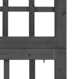 NNEVL 5-Panel Room Divider/Trellis Solid Fir Wood Black 201.5x180 cm