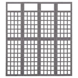 NNEVL 4-Panel Room Divider/Trellis Solid Fir Wood Grey 161x180 cm