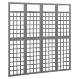 NNEVL 4-Panel Room Divider/Trellis Solid Fir Wood Grey 161x180 cm