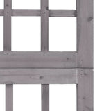 NNEVL 4-Panel Room Divider/Trellis Solid Fir Wood Grey 161x180 cm