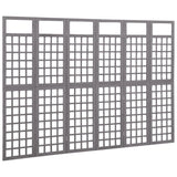 NNEVL 6-Panel Room Divider/Trellis Solid Fir Wood Grey 242.5x180 cm