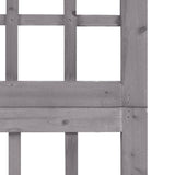 NNEVL 6-Panel Room Divider/Trellis Solid Fir Wood Grey 242.5x180 cm