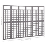 NNEVL 6-Panel Room Divider/Trellis Solid Fir Wood Grey 242.5x180 cm