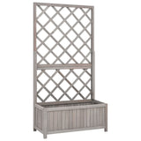 NNEVL Garden Trellis Planter Grey 70x30x135 cm Solid Firwood