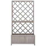 NNEVL Garden Trellis Planter Grey 70x30x135 cm Solid Firwood