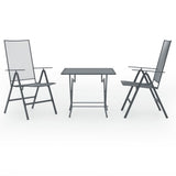 NNEVL 3 Piece Garden Dining Set Steel Anthracite