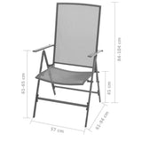 NNEVL 3 Piece Garden Dining Set Steel Anthracite