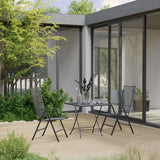 NNEVL 3 Piece Garden Dining Set Steel Anthracite