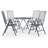 NNEVL 5 Piece Garden Dining Set Steel Anthracite