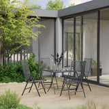 NNEVL 5 Piece Garden Dining Set Steel Anthracite