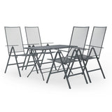NNEVL 5 Piece Garden Dining Set Steel Anthracite