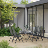 NNEVL 5 Piece Garden Dining Set Steel Anthracite