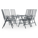 NNEVL 7 Piece Garden Dining Set Steel Anthracite