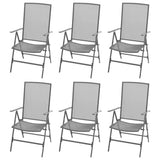 NNEVL 7 Piece Garden Dining Set Steel Anthracite