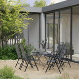 NNEVL 7 Piece Garden Dining Set Steel Anthracite