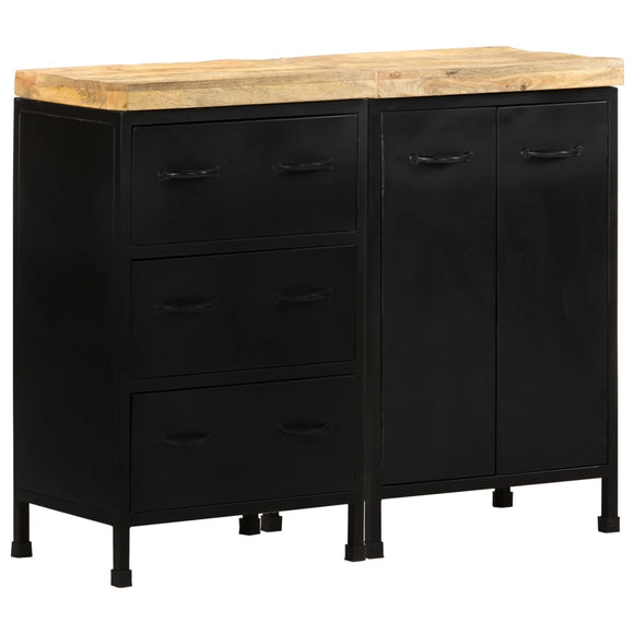 NNEVL Sideboard with 3 Drawers and 2 Doors Rough Mango Wood