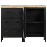 NNEVL Sideboard with 3 Drawers and 2 Doors Rough Mango Wood