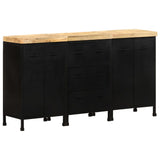 NNEVL Sideboard with 3 Drawers and 4 Doors Rough Mango Wood