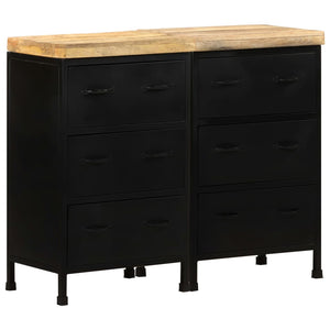 NNEVL Sideboard with 6 Drawers Rough Mango Wood