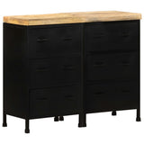 NNEVL Sideboard with 6 Drawers Rough Mango Wood