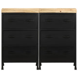 NNEVL Sideboard with 6 Drawers Rough Mango Wood