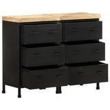 NNEVL Sideboard with 6 Drawers Rough Mango Wood
