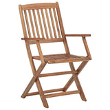 NNEVL Folding Garden Chairs 6 pcs with Cushions Solid Acacia Wood