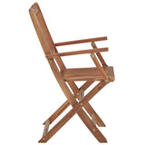 NNEVL Folding Garden Chairs 8 pcs with Cushions Solid Acacia Wood