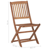 NNEVL Folding Garden Chairs 6 pcs with Cushions Solid Acacia Wood