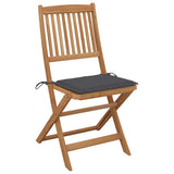 NNEVL Folding Garden Chairs 8 pcs with Cushions Solid Acacia Wood
