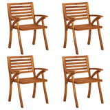 NNEVL Garden Chairs 4 pcs Solid Acacia Wood