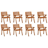 NNEVL Garden Chairs 8 pcs Solid Acacia Wood