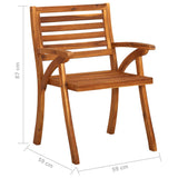 NNEVL Garden Chairs 8 pcs Solid Acacia Wood