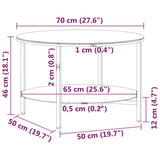NNEVL Tea Table Black and Transparent 70 cm Tempered Glass
