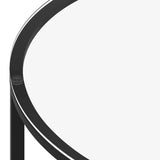 NNEVL Tea Table Black and Black Marble 70 cm Tempered Glass