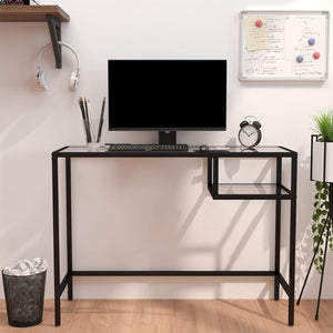 NNEVL Computer Desk Transparent 100x36x74 cm Glass