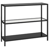 NNEVL Console Table Transparent and Black 100x36x90 cm Tempered Glass