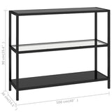 NNEVL Console Table Transparent and Black 100x36x90 cm Tempered Glass