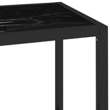 NNEVL Console Table Transparent and Black Marble 100x36x90 cm Tempered Glass