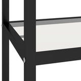 NNEVL Console Table Transparent and Black Marble 100x36x90 cm Tempered Glass