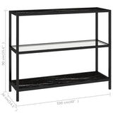 NNEVL Console Table Transparent and Black Marble 100x36x90 cm Tempered Glass