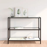 NNEVL Console Table Transparent and White Marble 100x36x90 cm Tempered Glass