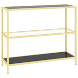 NNEVL Console Table Black and Transparent 100x36x90 cm Tempered Glass