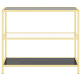 NNEVL Console Table Black and Transparent 100x36x90 cm Tempered Glass