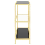 NNEVL Console Table Black and Transparent 100x36x90 cm Tempered Glass