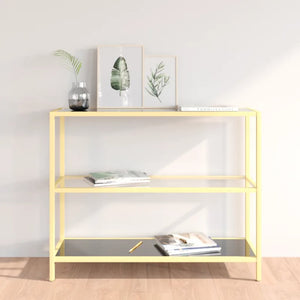 NNEVL Console Table Black and Transparent 100x36x90 cm Tempered Glass