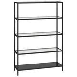 NNEVL Console Table Black and Transparent 100x36x168 cm Tempered Glass