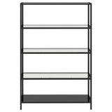 NNEVL Console Table Black and Transparent 100x36x168 cm Tempered Glass